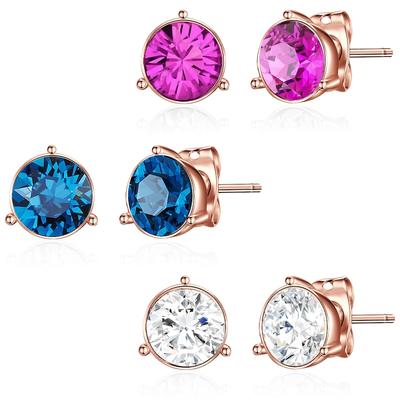 Lulu & Jane Schmuckset Metall-Legierung verziert mit Kristallen von Swarovski® in Roségold 6,9 mm Damen