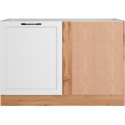 Eckunterschrank KOCHSTATION "KS-Lana", weiß (matt weiß, wotaneiche), B:120cm H:82cm T:60cm, MDF, Holzwerkstoff, Schränke, Breite 120 cm Image