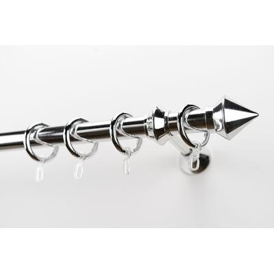 Gardinenstange GARESA "Palmi", grau (chromfarben), L:360cm Ø:28mm, Kunststoff, Stahl, Gardinenstangen, Vorhanggarnitur, Kunststoff, verlängerbar, mit Ringe/2 Lauf Gleiter Image