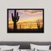 East Urban Home Sunset Saguaro Cactus Saguaro National Park AZ - Photograph Print Canvas/ in Black/Orange/White | 26 H x 40 W x 1.5 D in | Wayfair