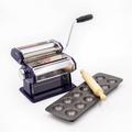 Pasta Making Set with Blue Stainless Steel Pasta Maker, Non-Stick Ravioli Mould and Rolling Pin