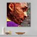 IDEA4WALL Urban Kobe Bryant Brick Wall On Canvas Bold Art Canvas in Brown/Gray/Indigo | 12 H x 12 W x 1.5 D in | Wayfair 8022272700756