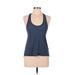 Nike Active Tank Top: Blue Solid Activewear - Women's Size Medium