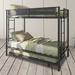 Isabelle & Max™ Adalet Twin Over Twin Bunk Bed w/ Trundle Metal in Black | 65.35 H x 41.34 W x 77.95 D in | Wayfair