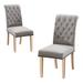 Red Barrel Studio® Babacer Button & Nailhead Decoration, Upholstered Dining Chair for Bedroom & Dining Room Wood/Upholstered/Fabric in Gray | Wayfair