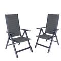 Arlmont & Co. Eyan Patio Lawn Garden Folding Chair Metal in Gray | 43.3 H x 23 W x 27.5 D in | Wayfair 25F959AFDCAB435EBDE5F1B7D96004C3