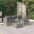 Ebern Designs Patio Furniture Set Patio Lounge Set Outdoor Furniture Poly Rattan in Gray/Black | 23.8 H x 69.3 W x 25.2 D in | Wayfair