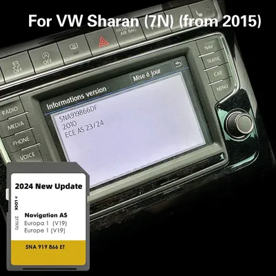 Système de navigation GPS pour VW Sharan 7N carte SD 32 Go mise à jour AS V19 à partir de 2015