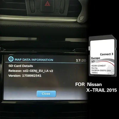 Carte de navigation GPS Sat NAV pour Nissan X-TRAIL 2015 Pays-Bas Slovénie