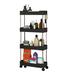 Deyuer Storage Cart Multifunctional High Capacity Save Space 3/4-Tier Freestanding Storage Movable Floor-Standing Rolling Vertical Shelf for Kitchen Black