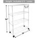Simple Deluxe Heavy Duty 4-Shelf Shelving Unit with Wheel and Adjustable Feet 36 (L) x14 (W) x54 (H) Chrome