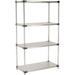 Nexel 5 Tier Solid Stainless Steel Shelving Starter Unit 36 W x 18 D x 74 H