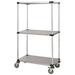 21 Deep x 36 Wide x 86 High 3 Tier Solid Galvanized Mobile Shelving Unit with 1200 lb Capacity