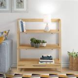 Camaflexi Mid Century Modern Wooden Bookshelf 3 Tier Open Shelving Unit Oak