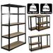 Bowoshen Black 70 Hx35 Dx16 W 5 Tier Shelving Rack Steel Shelves For Garage Home Storage Capacity 875kg