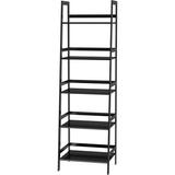 Ladder Shelf 5 Tier Black Bookshelf Modern Open Bookcase for Bedroom Living Room Office Black