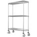 24 Deep x 24 Wide x 92 High 3 Tier Chrome Wire Shelf Truck with 1200 lb Capacity