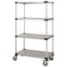 21 Deep x 54 Wide x 48 High 4 Tier Solid Galvanized Mobile Shelving Unit with 1200 lb Capacity