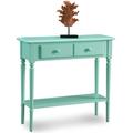 Design House Coastal Narrow Console Sofa Table in Kiwi Green