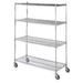 R&B Wire LC184872 18 in. x 48 in. x 72 in. Linen Cart with Solid Bottom 16 Gauge Chrome Plated Shelf