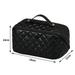 Quilted Cosmetic Bag Large Capacity PU Leather Makeup Case Pouch for Gym Fitness