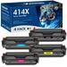 414X 414A Toner Cartridge (NO CHIP) Compatible for HP 414X 414A W2020X W2020A Color LaserJet Pro MFP M479fdw M479fdn M479 M454 M454dw M454dn Printer Ink (Black Cyan Magenta Yellow 4-Pack)