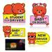 xbrtaia 4 Packs Student Driver car Magnet and Baby on Board Bumper Magnet Cute car Exterior Accessories for Girl Women Suitable for Most Cars