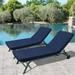 GZXS Patio Chaise Lounge Cushions Set of 2 Patio Replacement Cushion Navy Blue 74 x 22 x 3 Inch