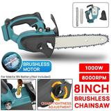 ALLTIMES 8 inches Brushless Cordless Electric Chainsaw for Makita 18V Battery Automatic Oil Output Battery Not Included