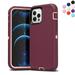 iPhone 12 Heavy Duty Case {Shock Proof Case with 3 Layer Rubber Shatter Resistant [Tough Armour] Rugged Case Compatible for iPhone 12} Purple