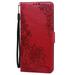 TECH CIRCLE Samsung Galaxy S21 FE 5G Case Premium PU Leather Flowers Embossed Wallet Case with Wrist Strap Card Slots Kickstand Flip Phone Cover for Samsung Galaxy S21 FE 5G 6.4 2022 Red