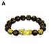 SGACAI Obsidian Stone Beads Bracelet Unisex Gold Wealth and Good Brace Luck 5R2SXE F6E0