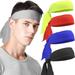 5pcs Tennis Tie Headband Outdoor Sports Tennis Head Tie Unisex Fitness Sweatband Elastic Headband for Football Basketball Running Tennis