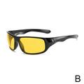 Men Sport Anti Glare Yellow Tinted Night Vision Driving Goggles Glasses D5C7