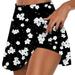 Hfyihgf Floral Print Tennis Skirts with Shorts for Women High Waisted Pleated Flowy Golf Skorts 2 in 1 Summer Workout Yoga Shorts(Black M)