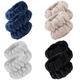 4 Pairs Wristbands Wrist Spa Washband Wrist Bands for Washing Face Wrist Wash Towel Band Wristband Face Wash Scrunchies Absorbent Wrist Sweatband for Women Girls ( Black Gray Navy Blue Khaki)