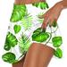 Hfyihgf Floral Print Tennis Skirts with Shorts for Women High Waisted Pleated Flowy Golf Skorts 2 in 1 Summer Workout Yoga Shorts(Green XXL)