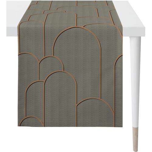„Tischläufer APELT „“Vision, LOFT STYLE, Jacquard““ Tischdecken Gr. B/L: 44 cm x 140 cm, 1 St., grau (rost, grau) Tischläufer“