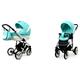 BabyLux Lilly 2 in 1 Baby Travel System Pram Stroller Adjustable Detachable Rain Cover Footmuff Newborn to Baby Polyurethane Foam Tire Mint