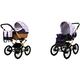 BabyLux ALU 2in1 Stroller for Toddlers – Pushchairs & Prams – Baby Stroller Pushchair for Newborn and Toddler – Baby Newborn Pram – 59x105x125cm – Max 15kg – Lilac Flowers Gold Frame