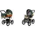 BabyLux ALU 2in1 Stroller for Toddlers – Pushchairs & Prams – Baby Stroller Pushchair for Newborn and Toddler – Baby Newborn Pram – 59x105x125cm – Max 15kg – Fern Leaf Gold Frame