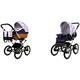 BabyLux ALU 2in1 Stroller for Toddlers – Pushchairs & Prams – Baby Stroller Pushchair for Newborn and Toddler – Baby Newborn Pram – 59x105x125cm – Max 15kg – Lilac Flowers Silver Frame