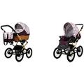 BabyLux ALU 2in1 Stroller for Toddlers – Pushchairs & Prams – Baby Stroller Pushchair for Newborn and Toddler – Baby Newborn Pram – 59x105x125cm – Max 15kg – Maroon Flowers Gold Frame