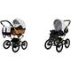 BabyLux ALU 2in1 Stroller for Toddlers – Pushchairs & Prams – Baby Stroller Pushchair for Newborn and Toddler – Baby Newborn Pram – 59x105x125cm – Max 15kg – Black Dots Gold Frame