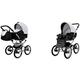 BabyLux Margaret Exclusive 2 in 1 Baby Travel System Pram Stroller Adjustable Detachable Rain Cover Footmuff Newborn to Baby Bearing Wheels Black Dots