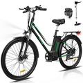 HITWAY Electric Bike, 26 inch E-bike Electric city bike for women and men, with 250W motor, 7 gear, 36V12AH removable lithium battery 35-90km