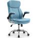 Inbox Zero Home Office Linen Velvet Fabric Executive Chair Upholstered in Blue | Wayfair 4F3D65E81C9645718933ED03CBAAF9E9