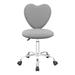 Mercer41 Makinna Heart 360 Degrees Vanity Chair w/ Adjustable Height, Armless Swivel Wheelbase Chair w/ Cushion Upholstered in Gray | Wayfair