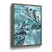 Winston Porter Leaves Maze Elegant Pattern On Teal Blue Watercolor II By Irina Sztukowski Canvas in Black/Blue/White | 18 H x 14 W x 2 D in | Wayfair