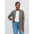 ME+EM Chalk Stripe Longline Blazer - Women's - Bleached Brown/Chalk - Size UK 12